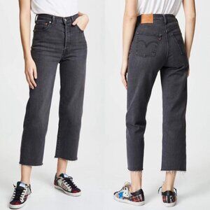 Levi’s Ribcage Straight Ankle - Washed Black - 26 x 27